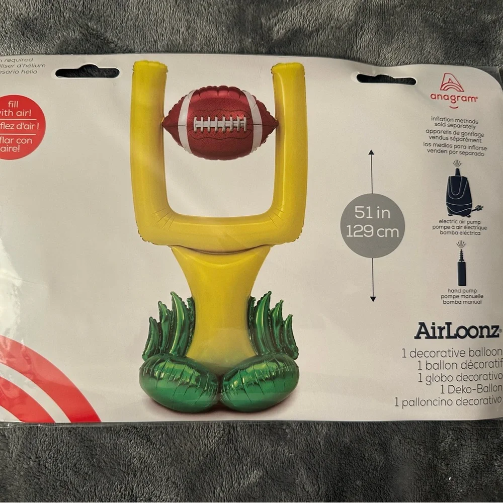 Football Balloon Goal Post Party Decorations Foil Mancave No Helium Airloonz 4’